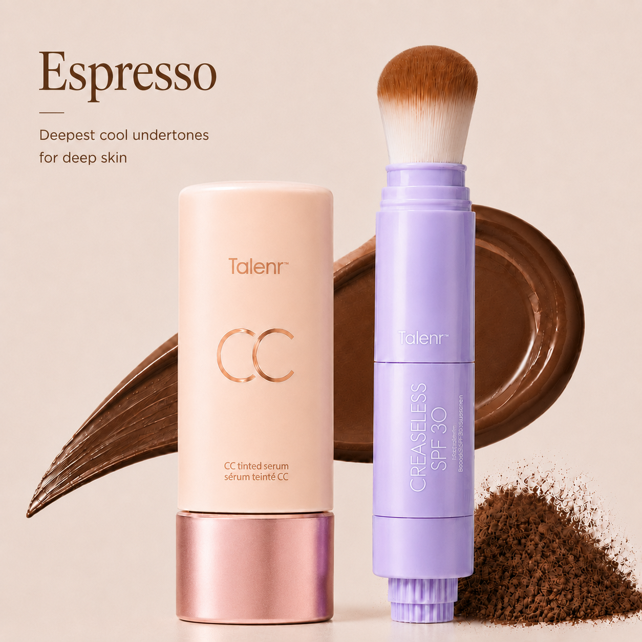 ✨Talenr CC Perfecting Set CC color-correcting tinted serum+ creaseless SPF 30 mineral setting powder