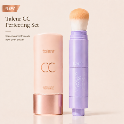 ✨Talenr CC Perfecting Set CC color-correcting tinted serum+ creaseless SPF 30 mineral setting powder