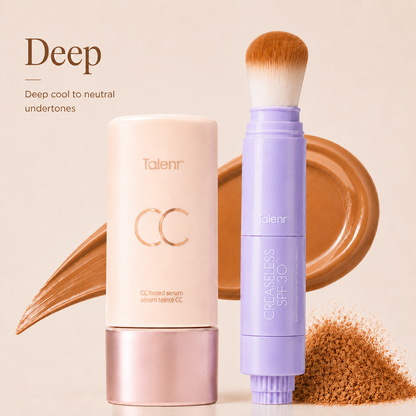 ✨Talenr CC Perfecting Set CC color-correcting tinted serum+ creaseless SPF 30 mineral setting powder