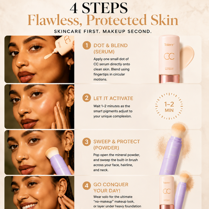 ✨Talenr CC Perfecting Set CC color-correcting tinted serum+ creaseless SPF 30 mineral setting powder