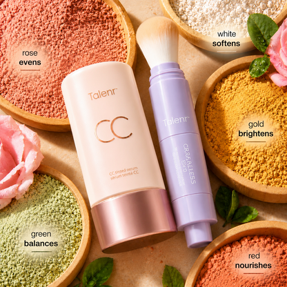 ✨Talenr CC Perfecting Set CC color-correcting tinted serum+ creaseless SPF 30 mineral setting powder